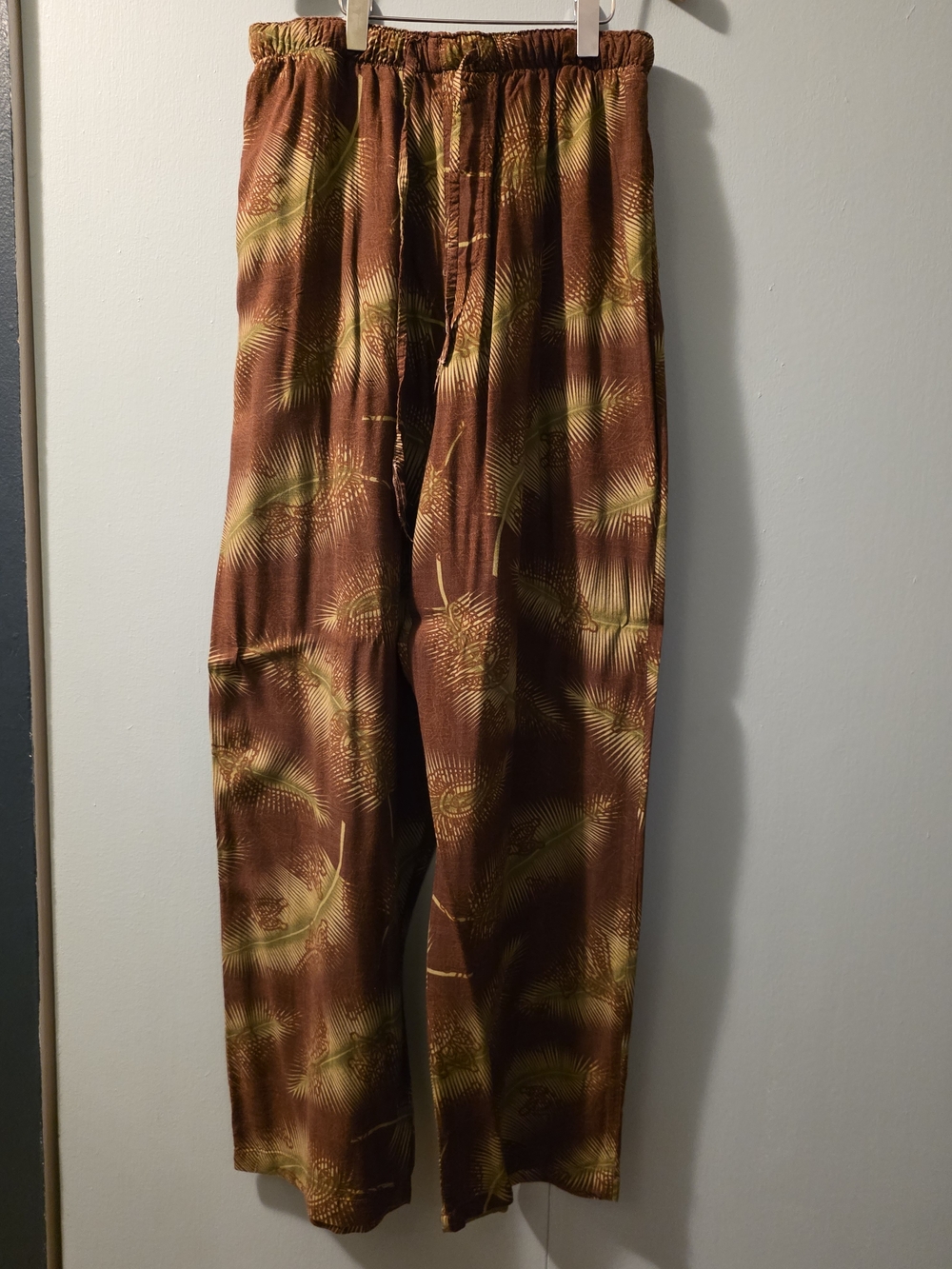 Calvin Klein Brown & Olive Tropical Print Jogger Pants